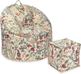 Cargar la imagen en la vista de la galería, Pouf pouf pouf motif floral thème printanier Pouf avec rembourrage EPS avec repose-pieds confortable
