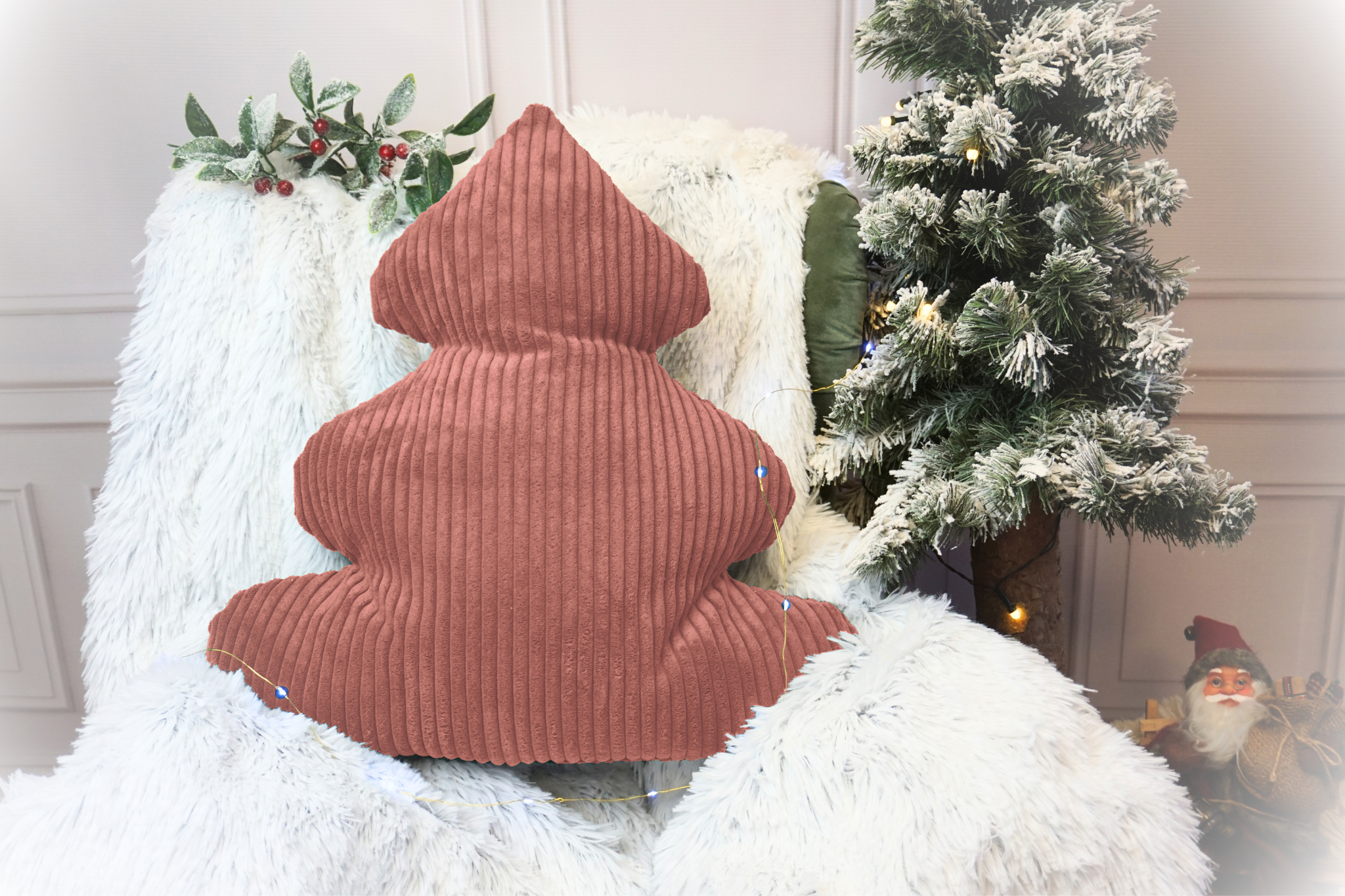 Almohada de pana para árbol de Navidad