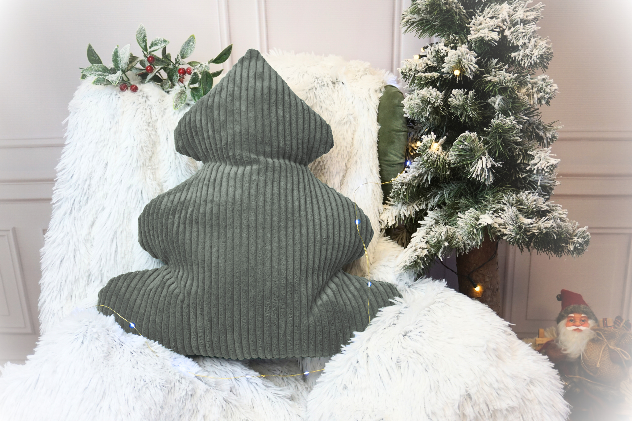 Almohada de pana para árbol de Navidad