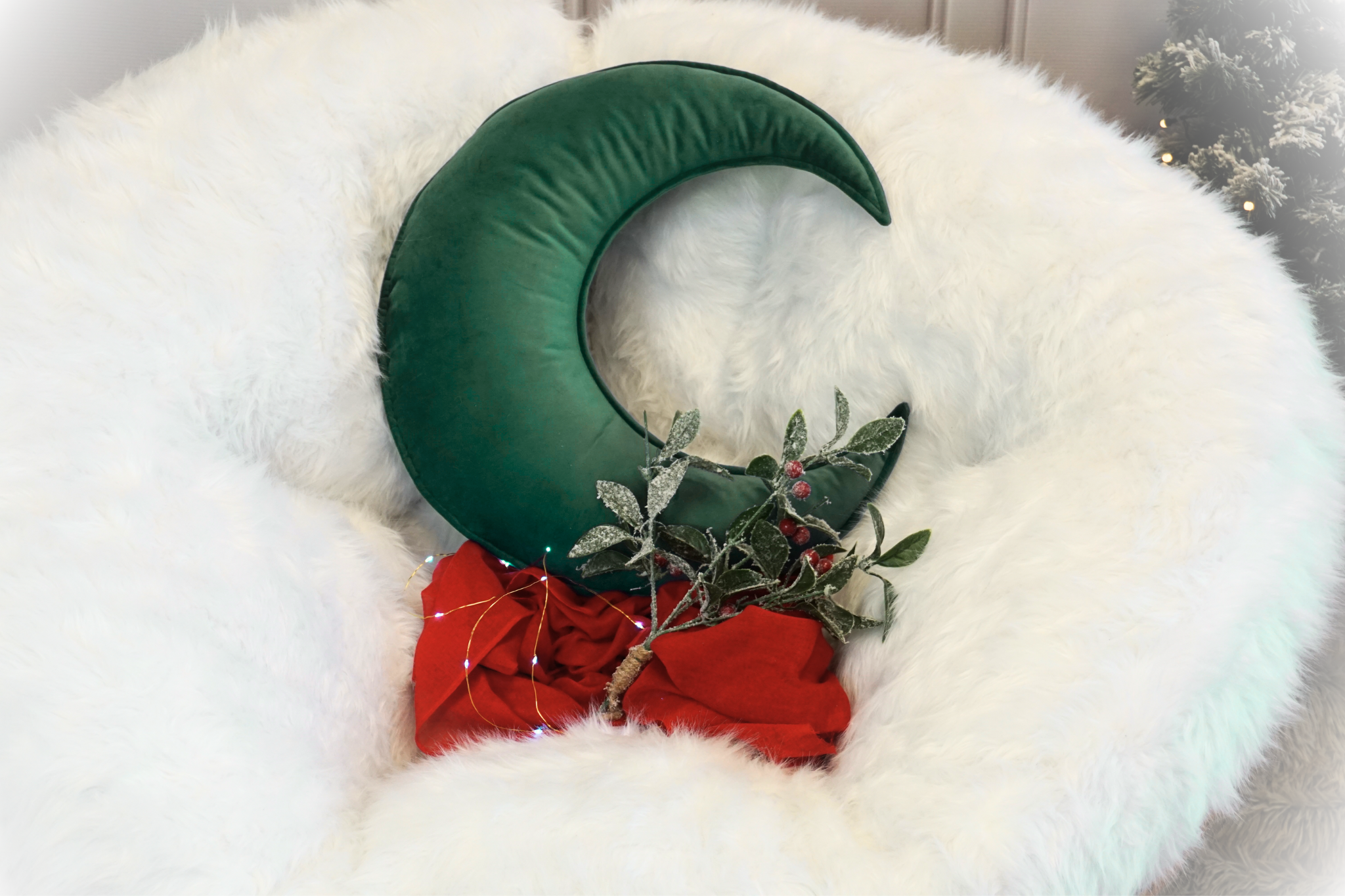 Coussin lune de Noël VELOURS