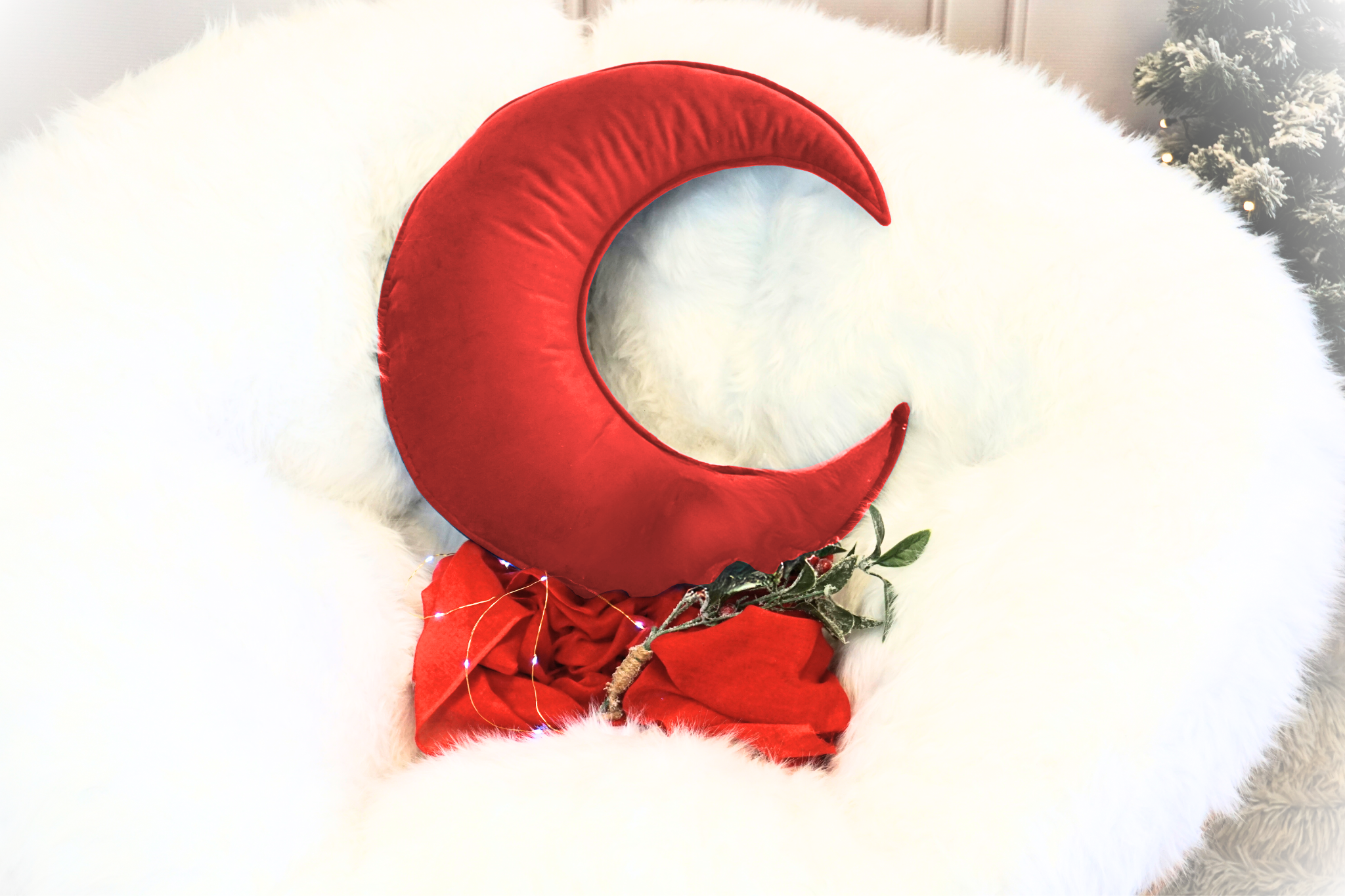 Coussin lune de Noël VELOURS