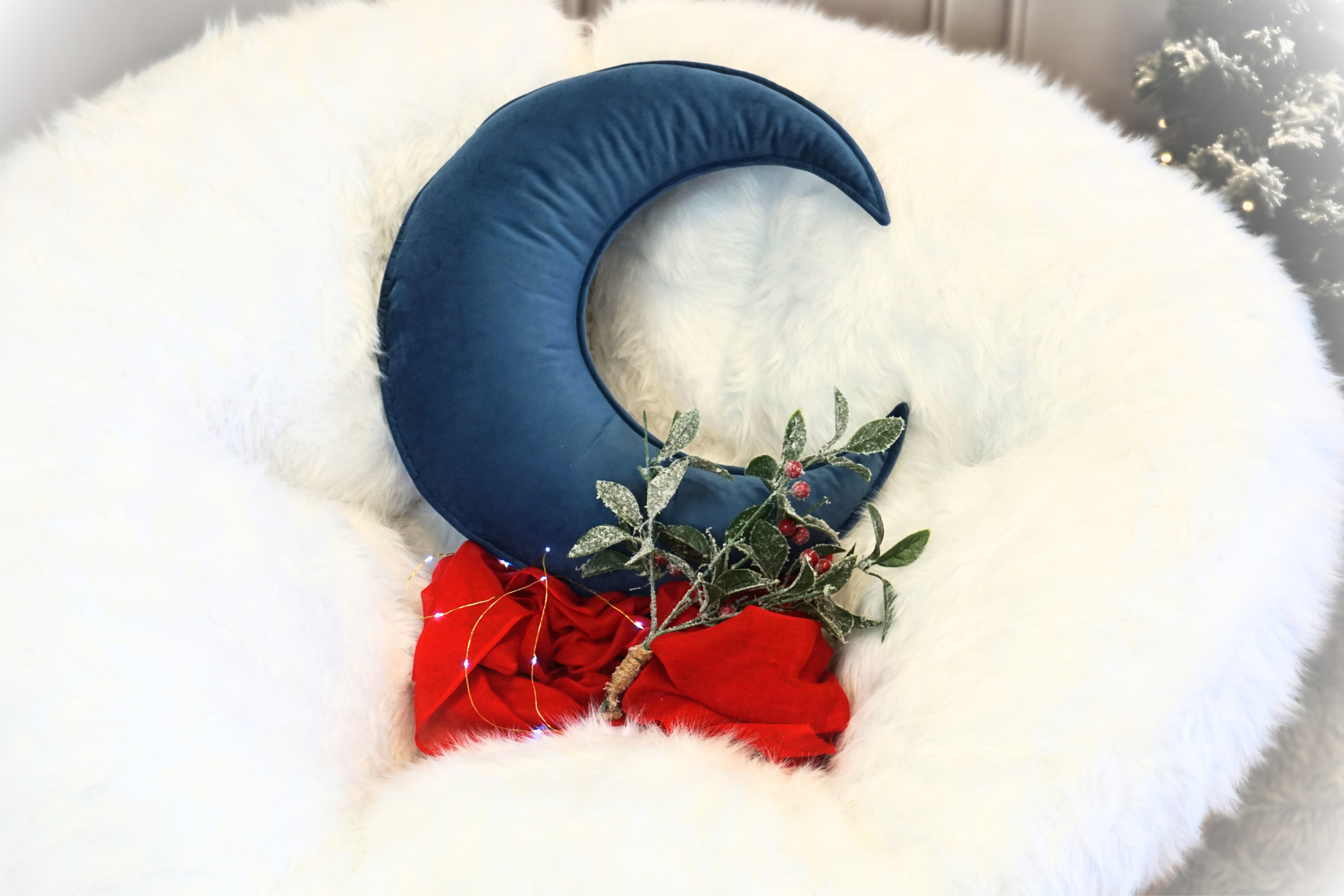 Coussin lune de Noël VELOURS