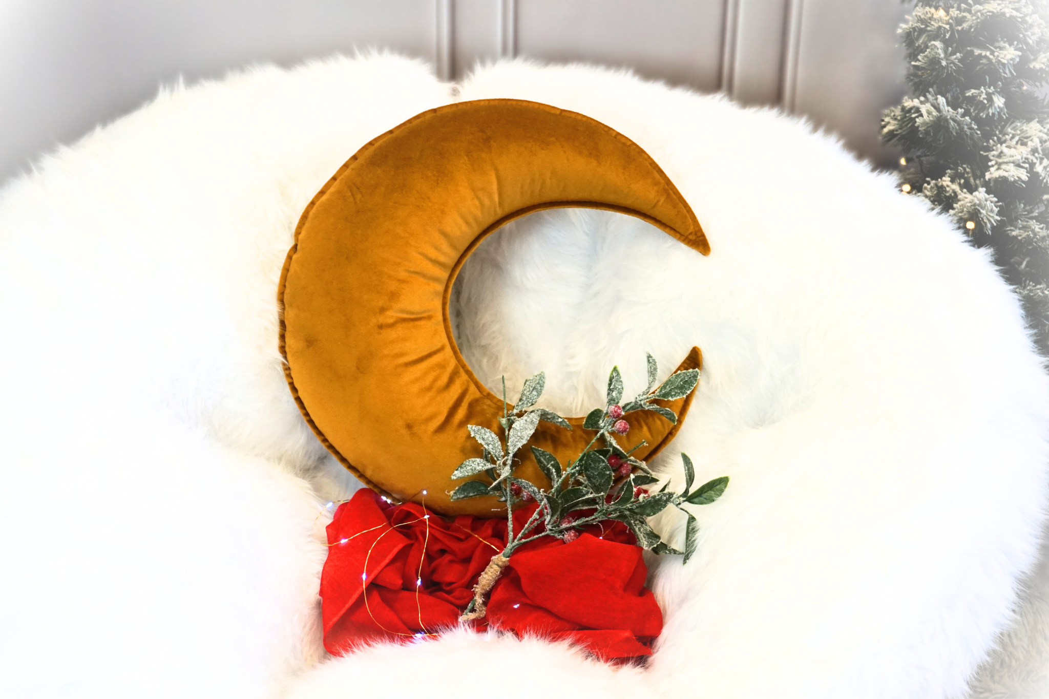 Coussin lune de Noël VELOURS