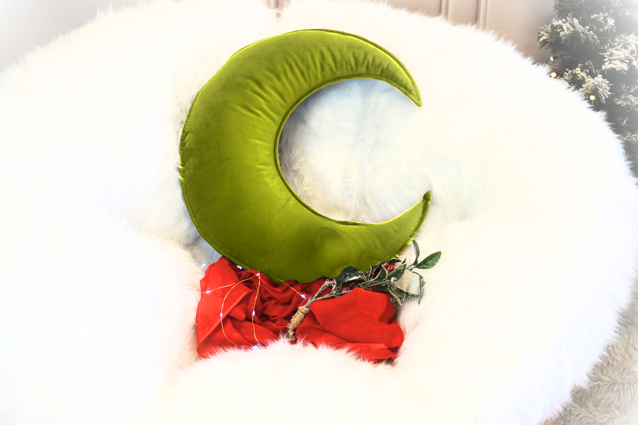 Coussin lune de Noël VELOURS