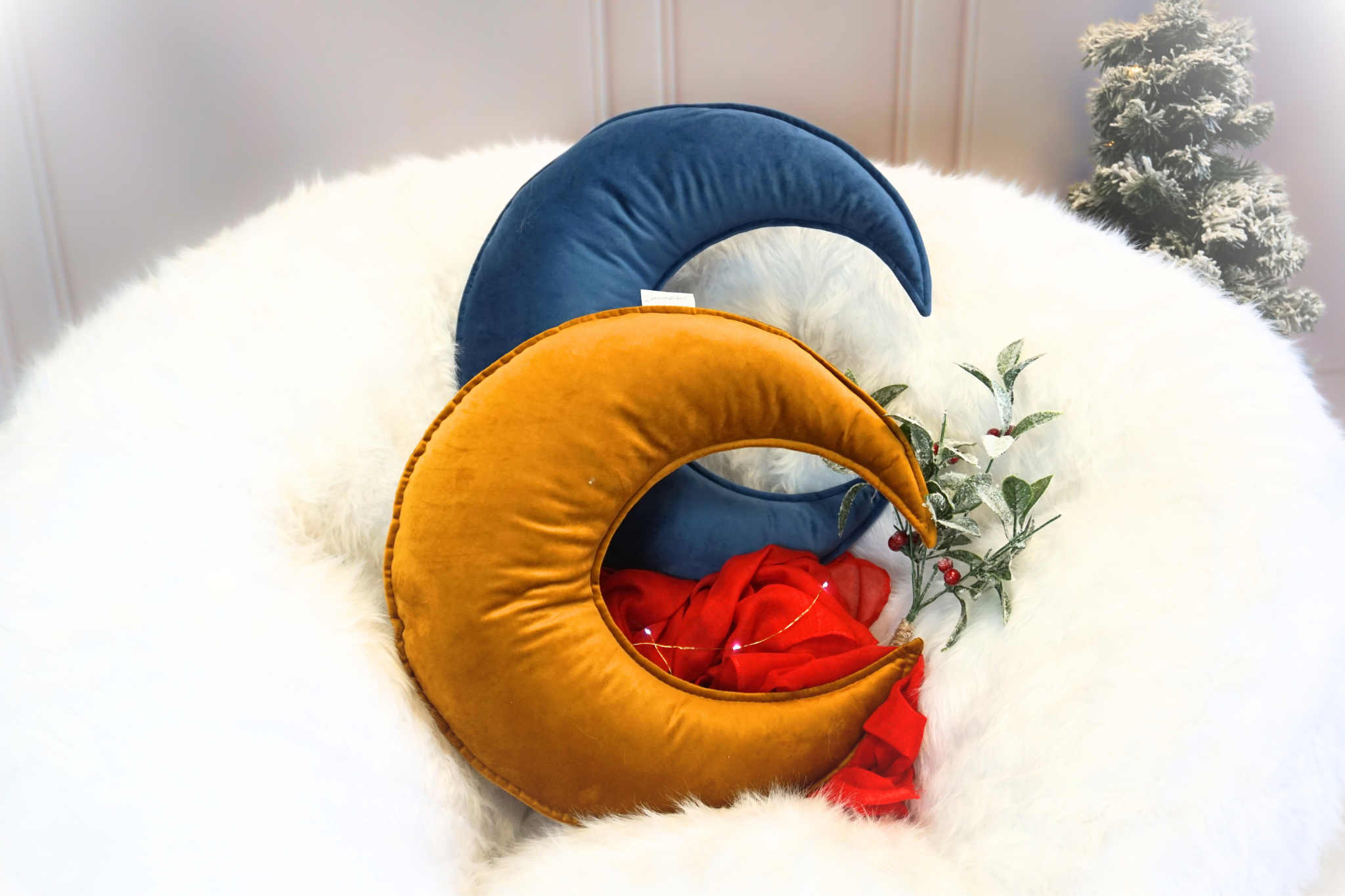 Coussin lune de Noël VELOURS