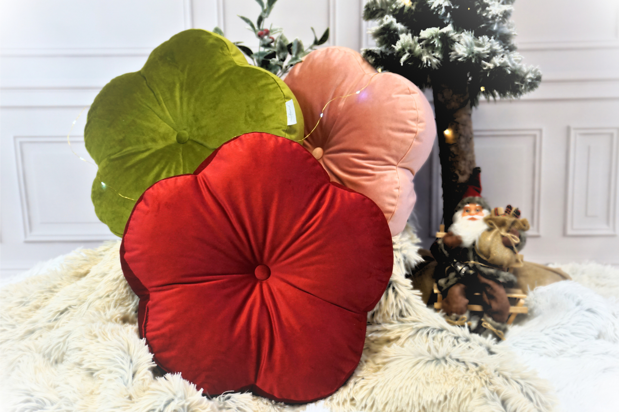 Coussin de Noël fleur VELOURS