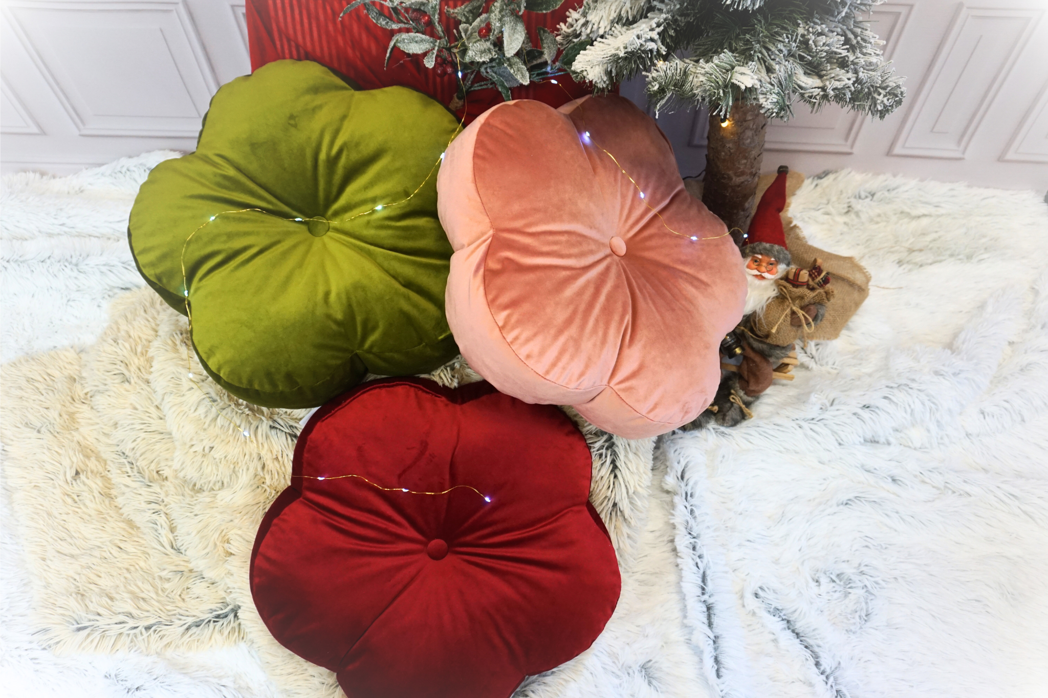 Coussin de Noël fleur VELOURS