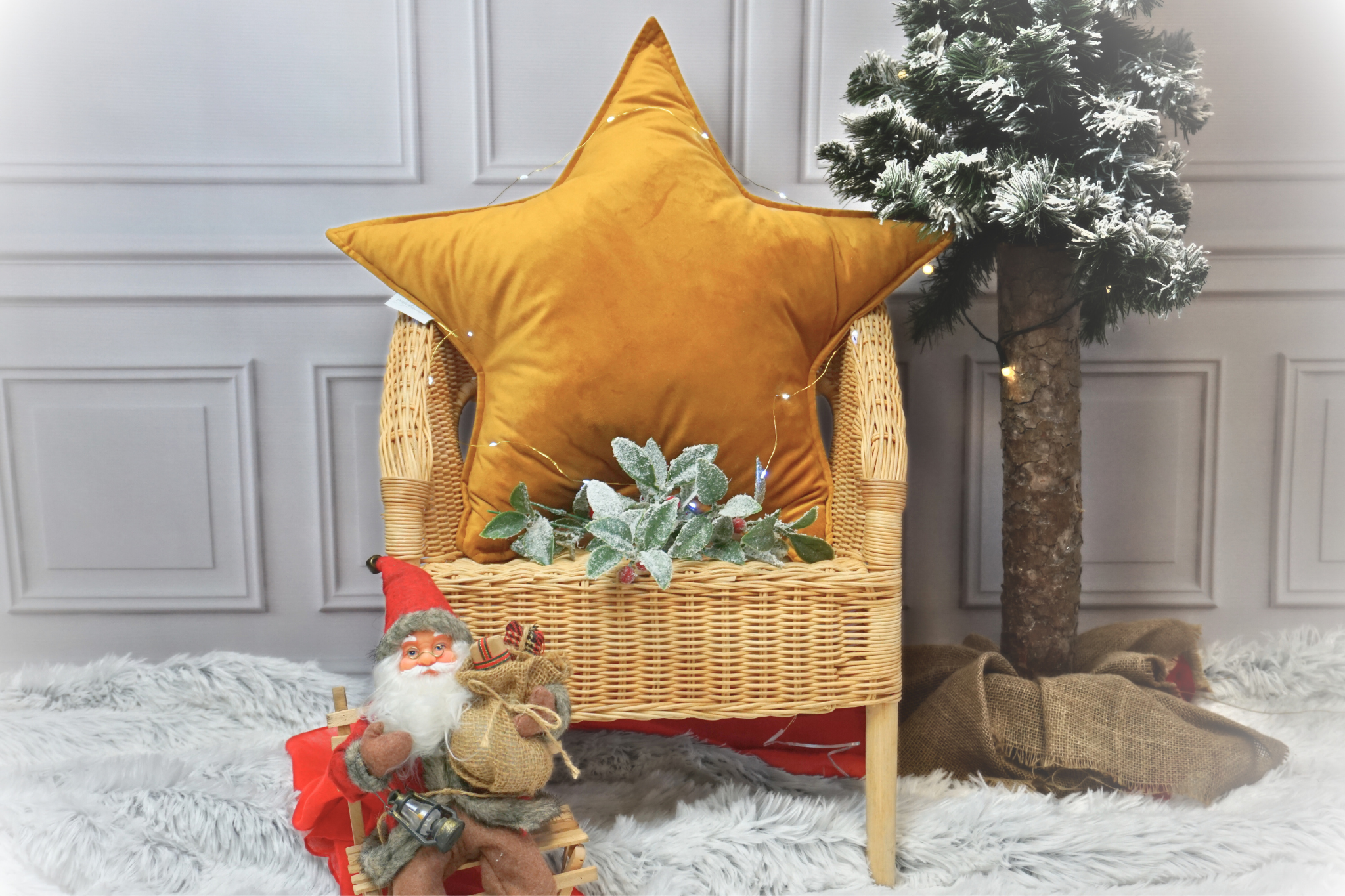 Almohada decorativa estrella de terciopelo