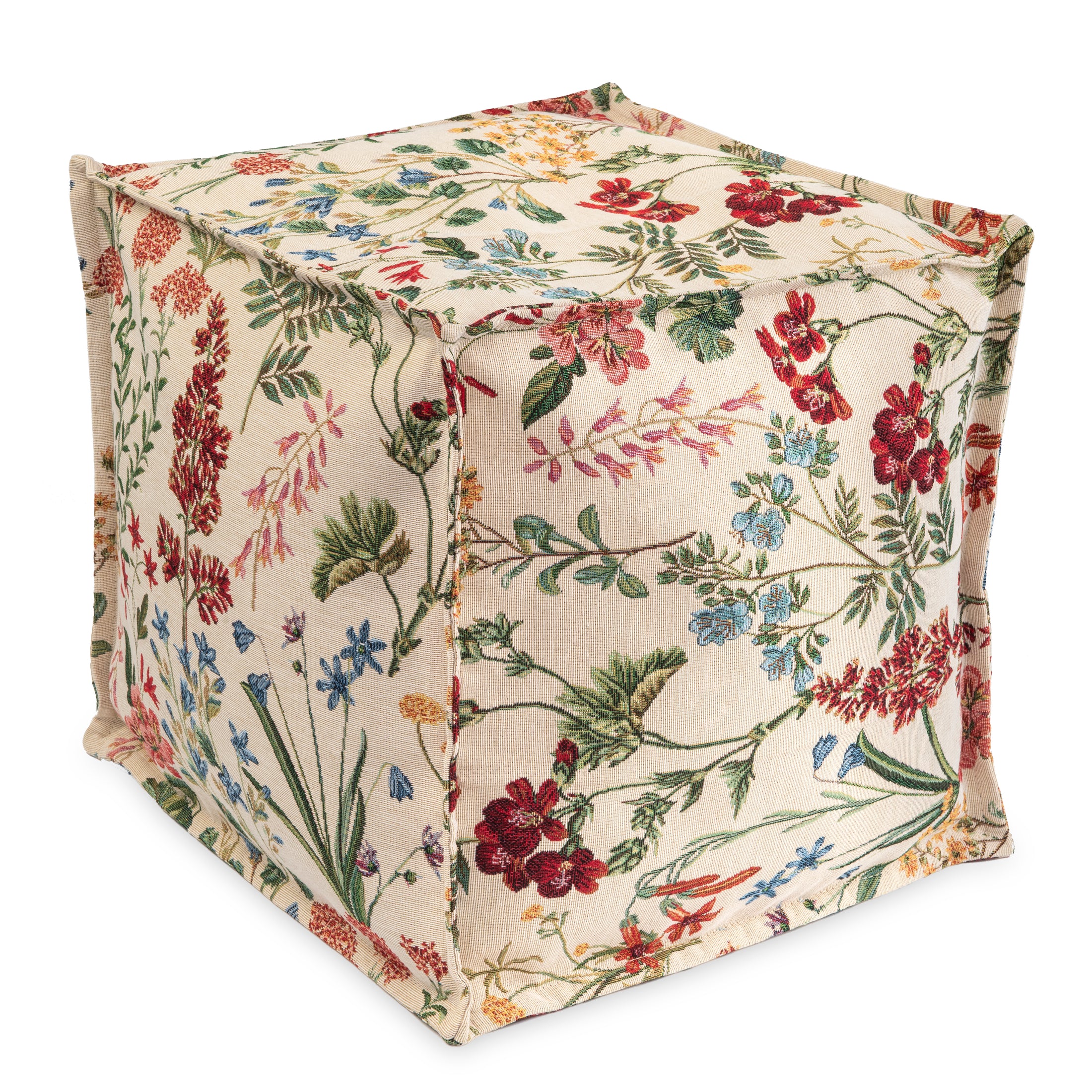 Pouf pouf pouf motif floral thème printanier Pouf avec rembourrage EPS avec repose-pieds confortable